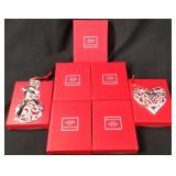 7 LENOX CHRISTMAS SILVERPLATE ORNAMENTS 7 LENOX CHRISTMAS SILVERPLATE ORNAMENTS