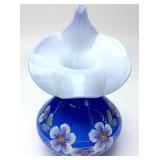 FENTON - JACK IN THE PULPIT VASE HANDPAINTED FENTON - JACK IN THE PULPIT VASE HANDPAINTED