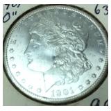 HI GRADE 1901 MORGAN SILVER DOLLAR NEW ORLEANS HI GRADE 1901 MORGAN SILVER DOLLAR NEW ORLEANS