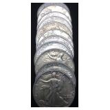 (11) 90% SILVER WALKING LIBERTY HALF DOLLARS (11) 90% SILVER WALKING LIBERTY HALF DOLLARS