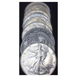 (10) 90% SILVER WALKING LIBERTY HALF DOLLARS (10) 90% SILVER WALKING LIBERTY HALF DOLLARS