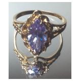 1.75DWT YELLOW GOLD W PURPLE AMETHYST