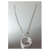 1.85 WHITE GOLD NECKLACE W DIAMOND PENDANT 1.85 WHITE GOLD NECKLACE W DIAMOND PENDANT