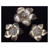 7.6DWT 14KT GOLD BROOCH & EARRING SET 7.6DWT 14KT GOLD BROOCH & EARRING SET