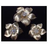 7.6DWT 14KT GOLD BROOCH & EARRING SET