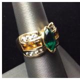 3.5DWT 14kt GREEN CENTER MARQUIS 3.5DWT 14kt GREEN CENTER MARQUIS