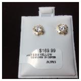 .9DWT 14kt YELLOW GOLD EARRINGS W CUBIC ZIRCONIA .9DWT 14kt YELLOW GOLD EARRINGS W CUBIC ZIRCONIA