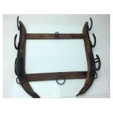 VINTAGE COAT RACK MADE W HORSESHOES