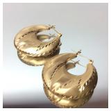 3.5 DWT 14KT HOLLOW HALF MOON EARRINGS 3.5 DWT 14KT HOLLOW HALF MOON EARRINGS