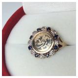 1.4 DWT 14KT/ .999 1/10 PANDA COIN RING