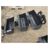 NEW Lot of 3 Mini Excavator Buckets