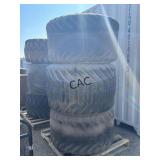 Lot of 6 Equipment Tires w/2 Extra Hubs