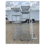 Lot of 2 Rolling Metal Shelving Units