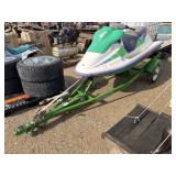 Jet Ski for Parts on Homemade Trailer