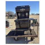 Antique Buckï¿½s Stove on Antique Rolling Cart