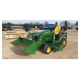 John Deere 1025R w/H120 Loader/Bucket and Mower