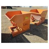 Lot of 2 NEW Dumpster Hoppers (Orange)