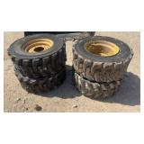 Lot of 4 Caterpillar Skid Steer Tires