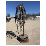 Metal Pipe Rack with Contents