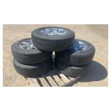 Lot of 5 - 255/70R18 Jeep Tires and Wheels