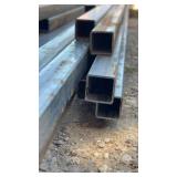 Lot of 9 - 1"X1ï¿½X23ï¿½ Square Tubing