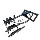 NEW Mower King Skid Steer Auger w/3 Bits (Black)