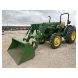 John Deere 5055E 4WD w/JD520M Loader/Bucket