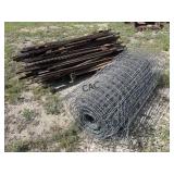Lot of Assorted Size T-Post & Field Fence