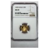 1999 Eagle G$5 NGC MS69 1/10oz Gold
