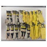 Box Lot of NEW Assorted True Grip Cowhide Gloves