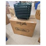 Lot of 2 NEW Basket Weave 3 Drawer Storage & Bins