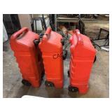 Lot of 3 Rolling Gas Cans