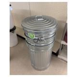 Lot of 3 Behrens Metal Trash Cans