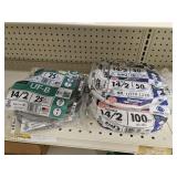 Lot of (4) Assorted Length Electrical Wire Rolls