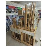 Lot of NEW Wood Dowels and Posts with Display