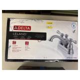 NIB Delta 2-Handle Brush Nickel Sink Faucet
