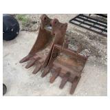 Lot of 2 Mini Excavator Buckets