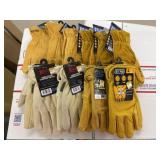 Box Lot of NEW Cowhide Work Gloves