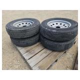 Set of 4 Trailer Wheels and Tires 205/75/R15