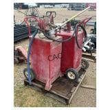 Lot of 2 Rolling Fuel Tanks w/Nozzles