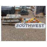 Barricade/Emergency Lights and Metal Road Signs