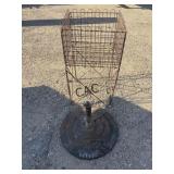 Wire Basket & Coca Cola Cast Iron Stand Base