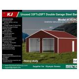 NEW All-Metal 33X25 Double Garage Barn Shed RED