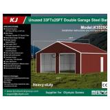 NEW All-Metal 33X25 Double Garage Barn Shed RED