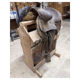 Frank Vela Raised Back Saddle w/Saddle Rack