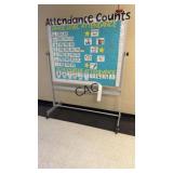 Rolling Double-Sided Dry Erase Board