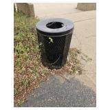 Pair of Metal Trash Receptacles