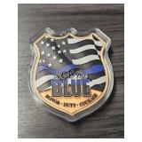 5oz Colorized Copper "Back the Blue" Badge