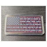 10oz Colorized Copper Bar Star Spangled Banner