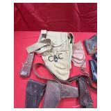 Box of Vintage Holsters with M1 Thompson SMG case